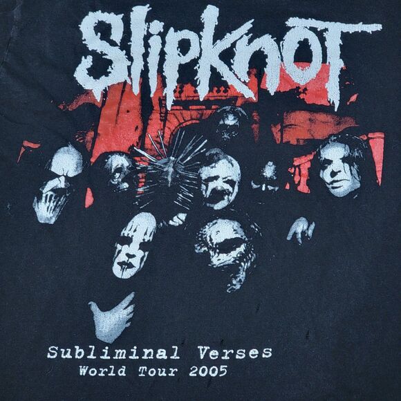 Slipknot SS Black Unisex Tee "Subliminal Verses World Tour 2005" - Size Medium - Picture 2 of 8